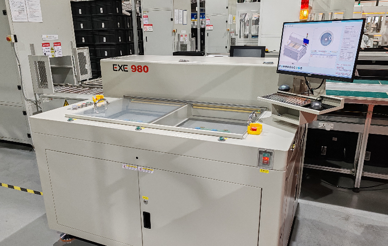 Bottom under cutting machine customer site